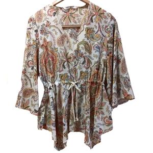 - PAISLEY BELL SLEEVE TOP by ZARA